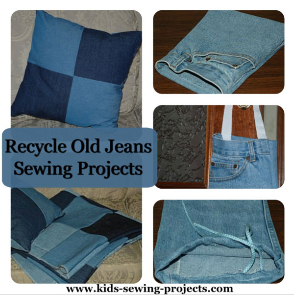 diy a denim drawstring bags tutorial, reuse old jeans ideas to bag  patterns,easy to sew at home 